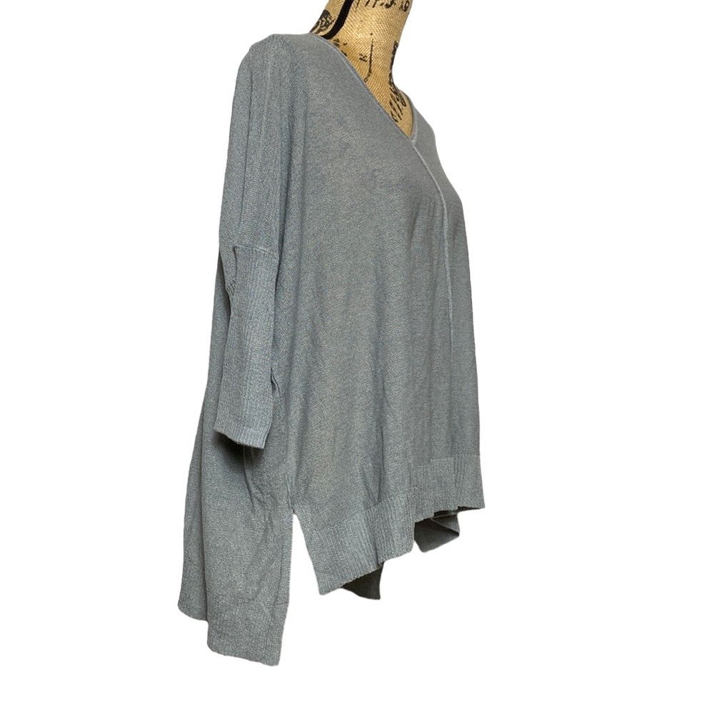 Wynne Layers Grey Scoop Neck Drop Shoulder Sweater Top S - Picture 4 of 12